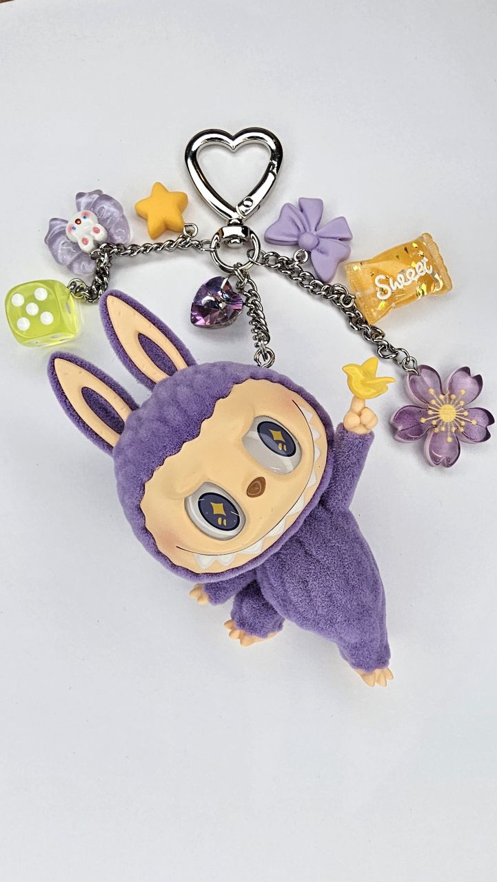 Porte-clé Labubu Lazy Yoga Litlle Bird