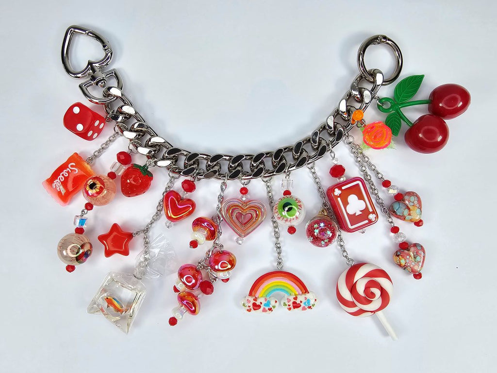 Rainbow Bag Charm Lover Red