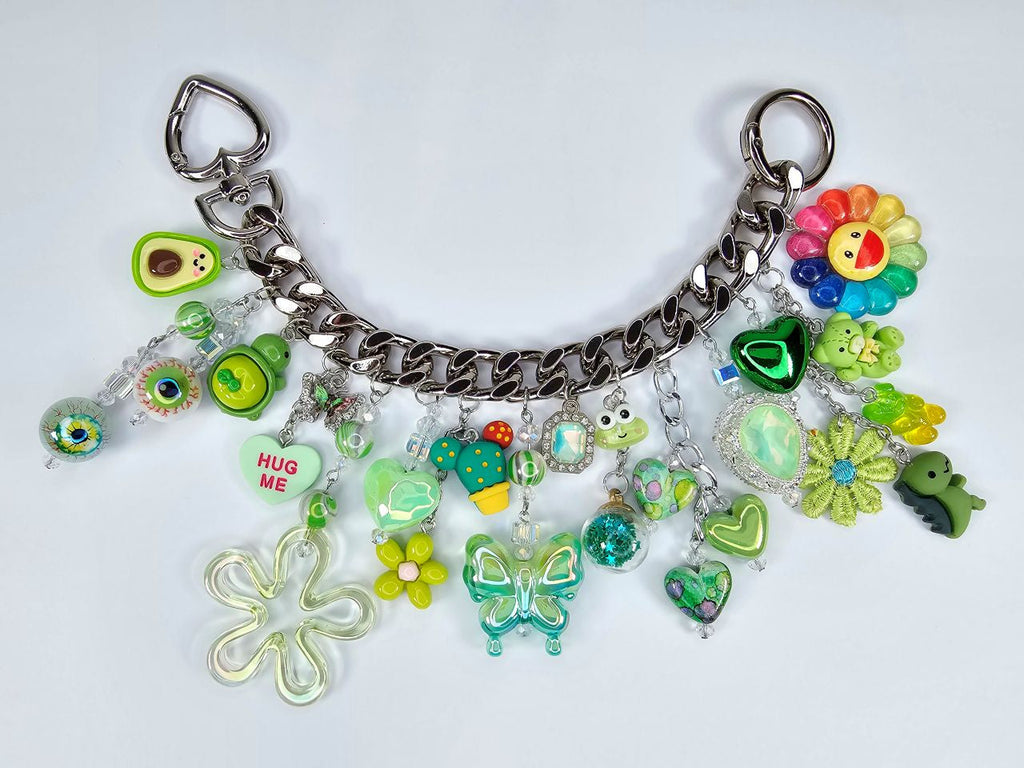 Rainbow Bag Charm Emerald Green