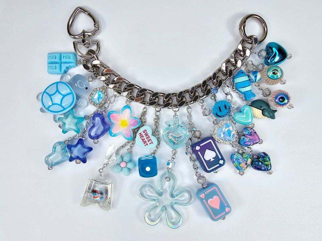 Rainbow Bag Charm Ocean Blue
