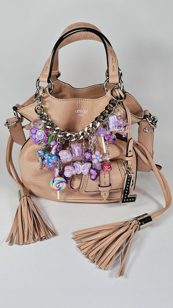 Rainbow Bag Charm Purpple Rain